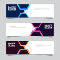Wall Mural - Vector set of landscape banner background design concept. Colorful background business layout template