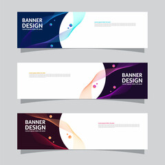 Wall Mural - Vector set of landscape banner background design concept. Colorful background business layout template