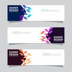 Wall Mural - Vector set of landscape banner background design concept. Colorful background business layout template