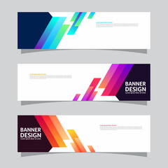 Wall Mural - Vector set of landscape banner background design concept. Colorful background business layout template