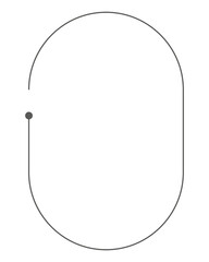 Minimal oval png frame, transparent background