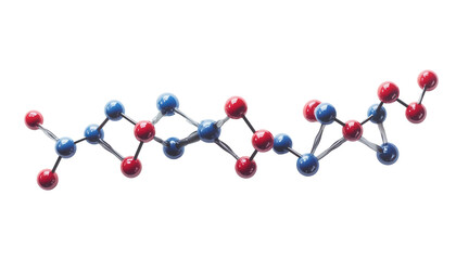 A molecular diagram showing a chemical reaction on transparent background