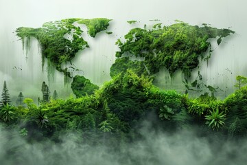 A green world with trees and plants covering the entire surface