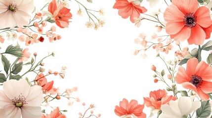 floral wreath with space for text, perfect for postcard concept