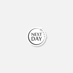 Canvas Print - Next day icon sticker isolated on gray background