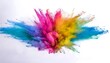 © Virdauso - colorful rainbow holi paint color powder explosion isolated white background
