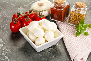 Wall Mural - Mini mozarella cheese bolls heap