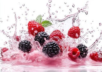 Wall Mural - Berry Splash - A Symphony of Color and Flavor