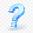 © Vectorman2017 - 3D glass question mark symbol isolated on white background. Realistic vector illustration.