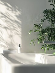 Poster - White Sink with Green Plant