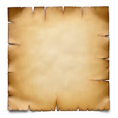 Canvas Print - Medieval sheet of old parchment paper isolated on white