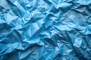 Wall Mural - close-up of blue crumpled tissue paper with abstract texture