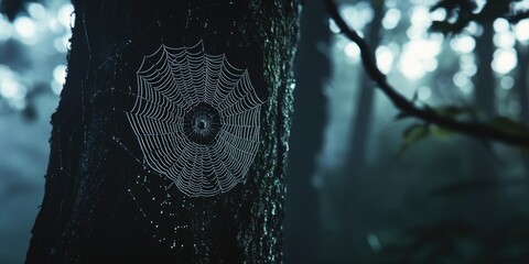 Canvas Print - Spider Web in Tree