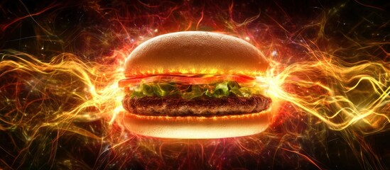 Poster - Burger with Fire