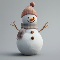 Sticker - A cheerful snowman wearing a hat and scarf, ready for winter festivities.