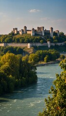 Poster - View of Kalemegdan Fortress from the Sava