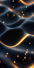 Wall Mural - a captivating abstract wave design with glowing particles, showcasing fluid motion and vibrant color