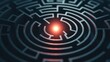 © Exnoi - A maze with a bright light at the center, finding solutions in the midst of a crisis, with intricate paths representing the complexity of crisis management