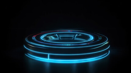 Sticker - Futuristic graphic interface, technology abstract. Glowing HUD, science fiction abstract element