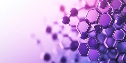 Canvas Print - Stacked purple hexagons