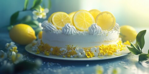 Canvas Print - Lemon Cake with Slices