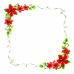 Wall Mural - Floral frame background on a isolated white background (5)