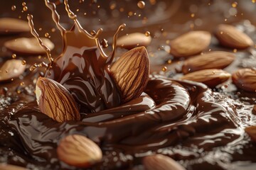 Canvas Print - A sweet treat with crunchy almonds and rich chocolate