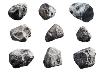 Wall Mural - A collection of rocks resting on a clean, white surface