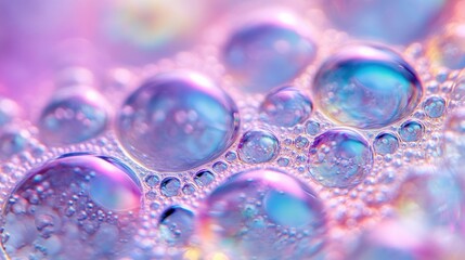 Poster - Close-up of colorful bubbles with a soft, dreamy background.