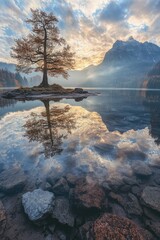 Sticker - Lone Tree Reflected in Lake