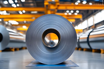 Galvanized Sheet Steel Rolls Stored in Warehouse | Industrial Metal Supply and Steel Manufacturing