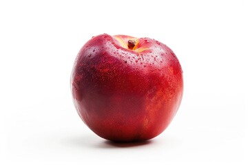 Sticker - A juicy red apple with water droplets glistening on its surface