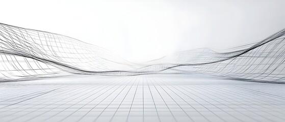 futuristic 3d wireframe structure of a website layout showcasing a digital design concept for modern