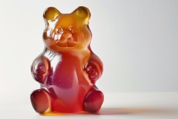 Sticker - A single gummy bear sitting on a white background