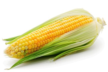 Canvas Print - A single ear of corn on a white surface