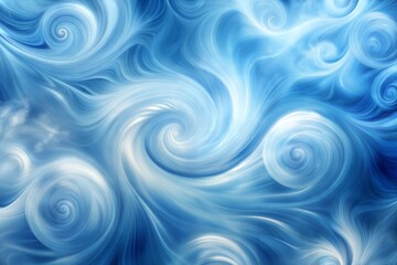 Wall Mural - abstract blue and white swirling patterns evoking calm and energy