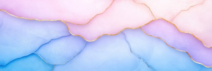 Abstract liquid marble texture in pink and blue with hints of gold and a luxurious backdrop.