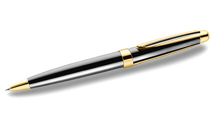 Pen ballpoint pen isolated ballpoint business ink gold on transparent background, png, cutout