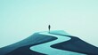 © Exnoi - Illusion of Progress: A treadmill-like path where a person runs endlessly but stays in the same spot