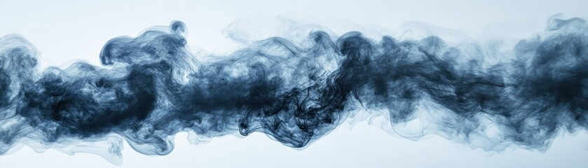 Sticker - Abstract Blue Smoke Swirling Against a White Background