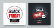 © Creative Pixa - Black friday sale discount social media post template, mobile apps, banners design, Set of black friday sale social media banner.
