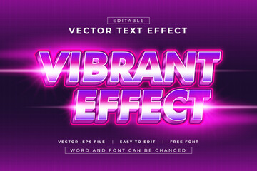 Vibrant Effect 3d editable text effect with futuristic style