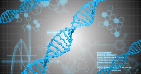 Poster - Animation of data processing over shapes and dna strands