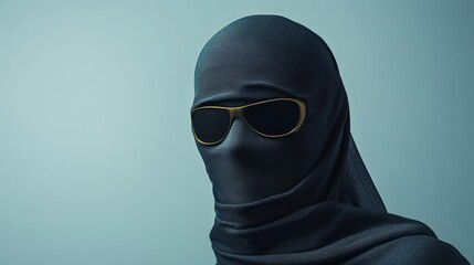 Poster - A man in a black scarf and sunglasses is staring at the camera