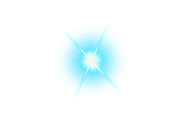 Wall Mural - blue glowing light effect isolated on transparent background. starlight with sparkle rays. glow ligh