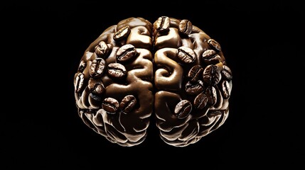  A Person Experiencing Caffeine Overload in the Brain, Surrounded by Vibrant Neurons, Illustrating Mental Stimulation and Alertness