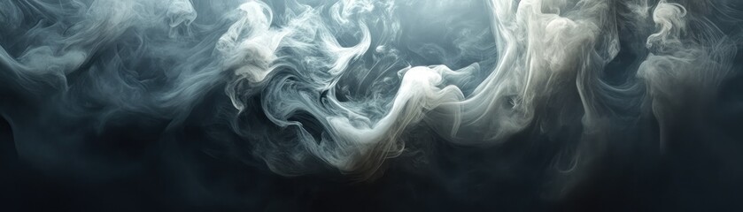 Sticker - White Smoke Swirling in a Dark Background