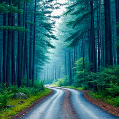 Canvas Print - road in the woods