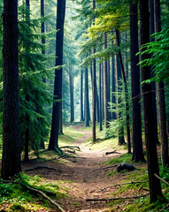 Poster - footpath in the woods