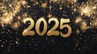 © Denisa - A vibrant banner showcases the year 2025 adorned with dazzling fireworks, perfect for New Year's celebrations and festive occasions